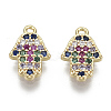 Brass Micro Pave Cubic Zirconia Charms KK-S348-550-NF-1
