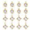 Unicraftale 16Pcs 4 Style 304 Stainless Steel Rhinestone Charms STAS-UN0055-94-1