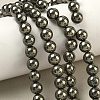 Natural Gold Pyrite/Golden Pyrite Beads Strands X-G-G459-B01-8mm-1