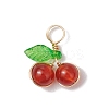 Natural Lapis Lazuli/Carnelian/Rose Quartz/Amethyst/Synthetic Moonstone Round Copper Wire Wrapped Pendants PALLOY-JF03312-2