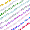9 Strands 9 Colors Frosted Spray Painted Glass Beads Strands GLAA-CA0001-18-1