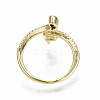 Brass Micro Pave Clear Cubic Zirconia Cuff Rings LS-RJEW-S045-046G-NR-4