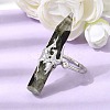 Natural Peridot & Brass Cuff Rings for Women RJEW-G374-01P-09-2
