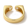 Arch Rack Plating Brass Micro Pave Cubic Zirconia Cuff Rings for Women RJEW-G323-09G-04-3