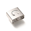 Letter Style 304 Stainless Steel Square Slide Charms STAS-L132-16C-2