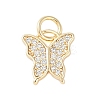 Rack Plating Brass Micro Pave Clear Cubic Zirconia Charms KK-Z060-05G-02-1