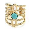Synthetic Turquoise Finger Rings RJEW-U027-08G-03-2