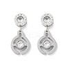 Flat Round 304 Stainless Steel Micro Pave Clear Cubic Zirconia Dangle Stud Earrings EJEW-Z089-28P-4