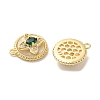 Brass Micro Pave Clear Cubic Zirconia Charms KK-Z073-24G-2