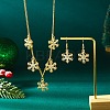 Alloy Rhinestone Snowflake Pendant Necklace & Stud Earrings Set for Women FS-WGDD9A4-09-1