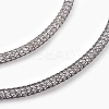 Brass Mesh Chain Necklaces NJEW-F241-02-3