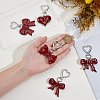 5Pcs 5 Styles Acrylic Bowknot & Heart Pendant Decorations KEYC-BBC0001-13-3