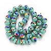 Electroplate Opaque Solid Color Glass Beads Strands EGLA-N006-031-B02-2