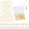 DIY Initial Letter A~Z Alphabet Brass Enamel Wine Glass Charm Rings Making Kits DIY-SC0024-59B-1