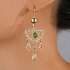 Luxurious Zinc Alloy Middle Eastern Ramadan Hollow Flower Half Round Hoop Earrings JM5202-2-1