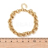Hammered 304 Stainless Steel Double Ring Link Chains Bracelets for Women BJEW-G780-06G-01-5