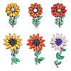 6Pcs 6 Style Sunflower Pattern Felt Ornament Accessories PATC-FG0001-26-1