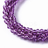 Faceted Transparent Glass Beads Stretch Bracelets BJEW-S144-002F-01-3
