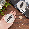 2 Sets 2 Style 201 Stainless Steel Toilet Signs DIY-UN0001-87-3