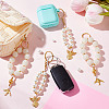 4Pcs 2 Style Glass & CCB Plastic Keychain KEYC-GA00005-5