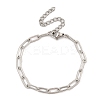 304 Stainless Steel Paperclip Chain Bracelets for Women BJEW-C046-02P-1