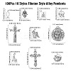 100Pcs 10 Styles Tibetan Style Alloy Pendants TIBEP-CJ0003-52-2