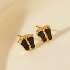 304 Stainless Steel Exaggerated Footprint Stud Earrings BU6703-3-1