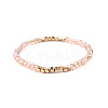 Gold-tone Miyuki Elastic Crystal Beaded Bracelet with Acrylic Tube Beads ST0993433-1