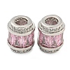 Rack Plating Brass Micro Pave Cubic Zirconia European Beads KK-F089-31P-02-1