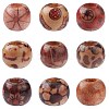 Printed Wood European Beads WOOD-YW0001-10-1