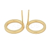 Brass Ring Stud Earrings for Women EJEW-G297-15G-3