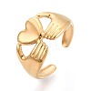 Adjustable Ion Plating(IP) 304 Stainless Steel Cuff Rings for Women RJEW-N052-11G-1