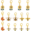 24Pcs 6 Styles Bees Alloy Enamel Shoe Charms HJEW-CP00012-1
