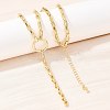 Brass Box Chain Y Lariat Necklaces NJEW-H087-05G-1
