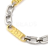 201 Stainless Steel Rectangle inks Chain Necklace NJEW-F22-39L-GP-3