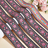 Flat Embroidery Floral Polyester Ribbons OCOR-WH0067-92C-4