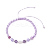 Natural White Moonstone & Malaysia Jade & Striped Agate & Amethyst Round Beads Braided Bead Bracelets for Women BJEW-JB12917-02-1