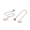 Natural Pearl Beaded Ear Thread EJEW-P219-16P-3
