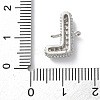 Brass Micro Pave Cubic Zirconia Letter Links KK-I717-04L-P-3