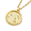 304 Stainless Steel Cubic Zirconia Constellation Flat Round Pendants STAS-S145-01L-2