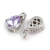 Brass Pave Cubic Zirconia Pendants KK-L240-05P-03-2