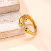 Irregular 304 Stainless Steel Cuff Open Rings for Women WG10E64-01-2