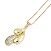 Brass Micro Pave Clear Cubic Zirconia Pendant Box Chain Necklaces for Women NJEW-U015-08G-03-2