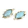 Synthetic Turquoise Faceted Leaf Pendants G-I375-04G-06-2
