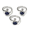 Natural Lapis Lazuli Adjustable Rings RJEW-K269-08P-01-1