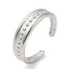 304 Stainless Steel Spot Open Cuff Ring for Women RJEW-I098-33P-1