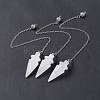 Natural Quartz Crystal Pointed Dowsing Pendulums AJEW-B020-01P-07-1