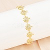 Brass Micro Pave Clear Cubic Zirconia Link Chain Bracelets for Women BJEW-A090-11C-G-3