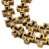 Electroplated Natural Lava Rock Beads Strands G-K388-02E-2