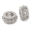 Brass Micro Pave Cubic Zirconia European Beads KK-K378-39P-2